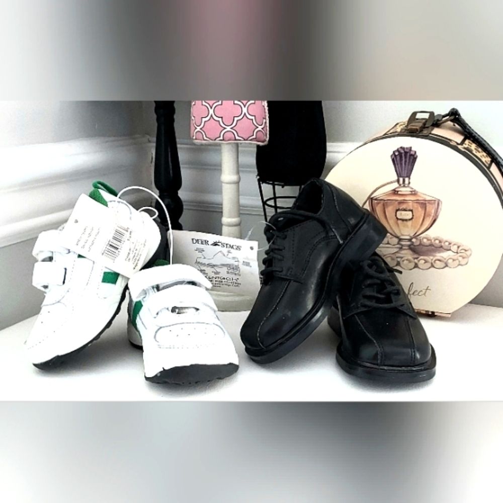 2 pairs of boys shoes 1 Deer Stags Size 5.5 and 1 Circo Size 5 NWT